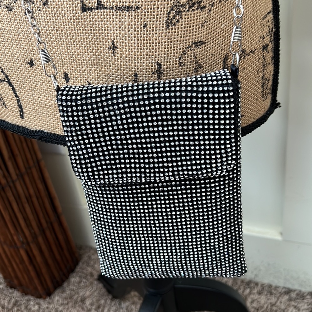 Rhinestone Crossbody Mini Bag With Chain Strap